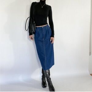 vintage 90s denim midi skirt